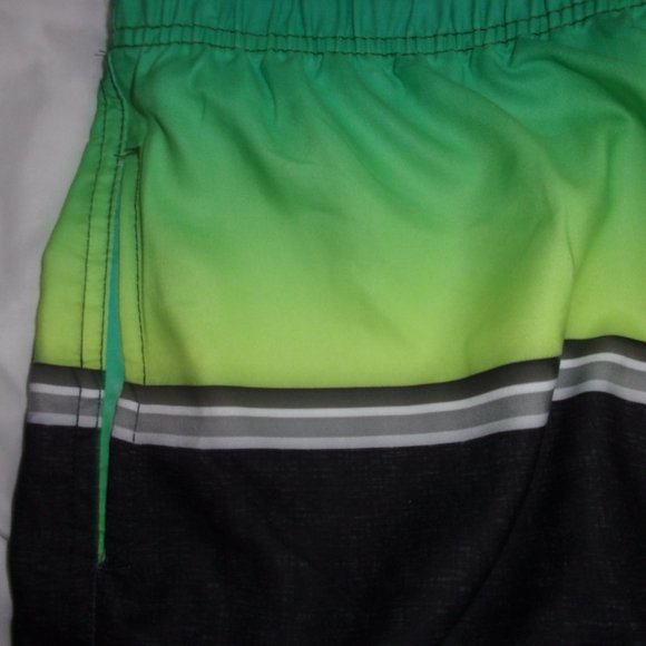 Burnside Lime and Charcoal Swim Shorts - Picture 3 of 7